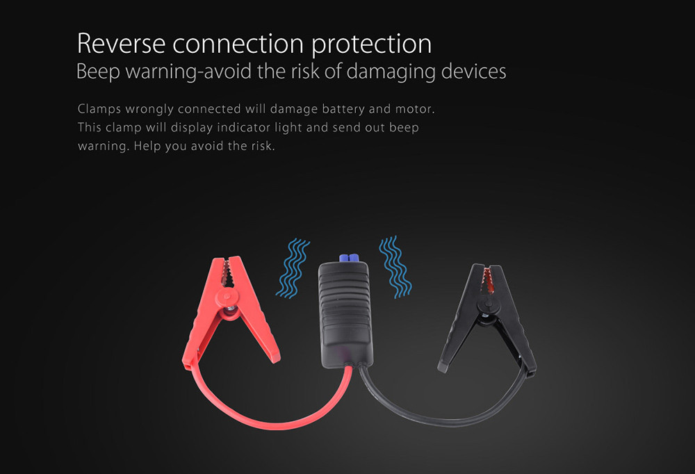 ORICO CS3 18000mAh Car Jump Starter Emergency Lighting For Diesel Gas Car Motorbike Phone Power Bank USB Charging With LED Indicator Lights - Black + Red