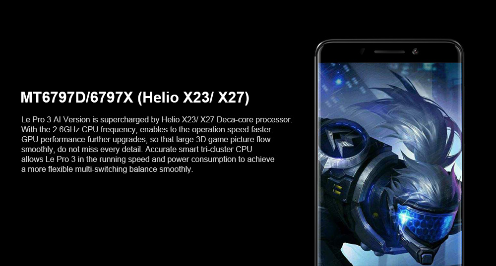 [HK Stock]LeTV LeEco Le Pro 3 AI Edition X651 13.0MP+13.0MP Dual Rear Camera 5.5 Inch 4G LTE Smartphone MT6797D Deca Core 4GB 32GB Android 6.0 Fast Charge 4000mAh - Black