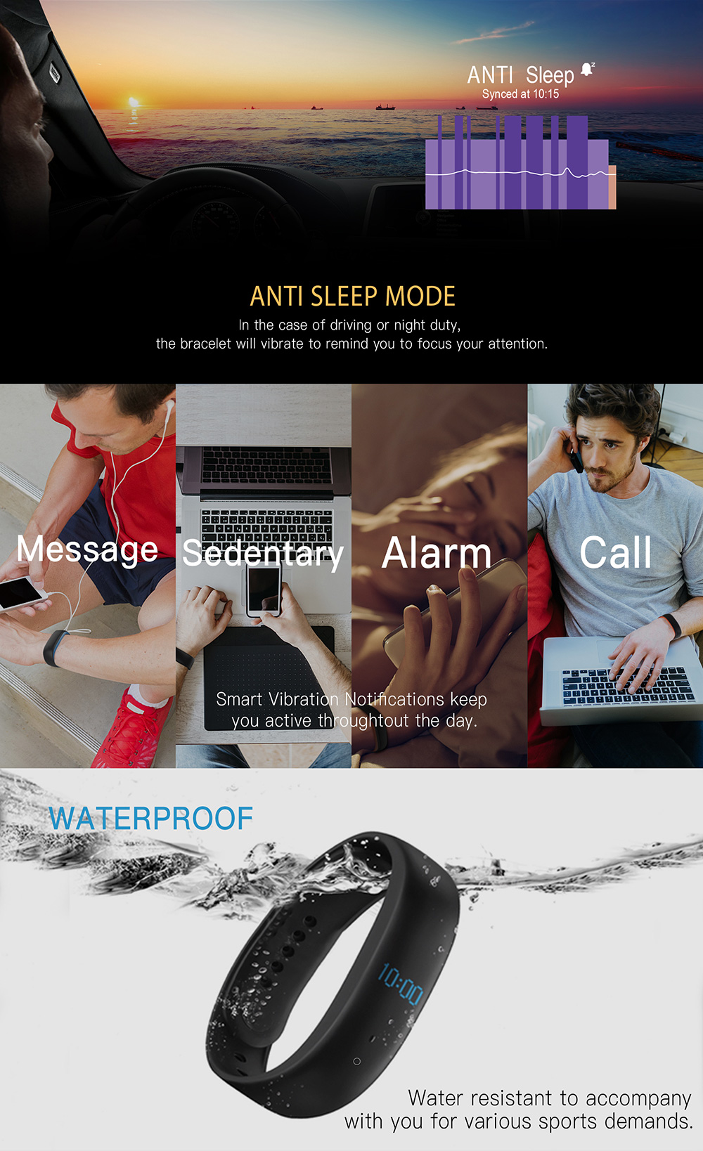 Lenovo HW02 Smart Wristband Deep Blue