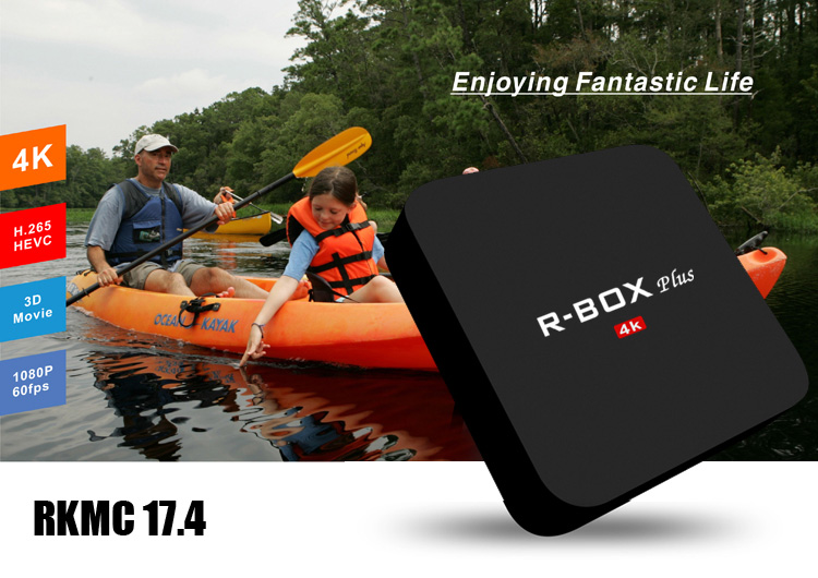 R-BOX Plus 4K Android 7.1 RK3328 2GB DDR3 16GB EMMC TV BOX 802.11 b/g/n WIFI KODI HDMI 2.0 with CEC DLNA LED Display