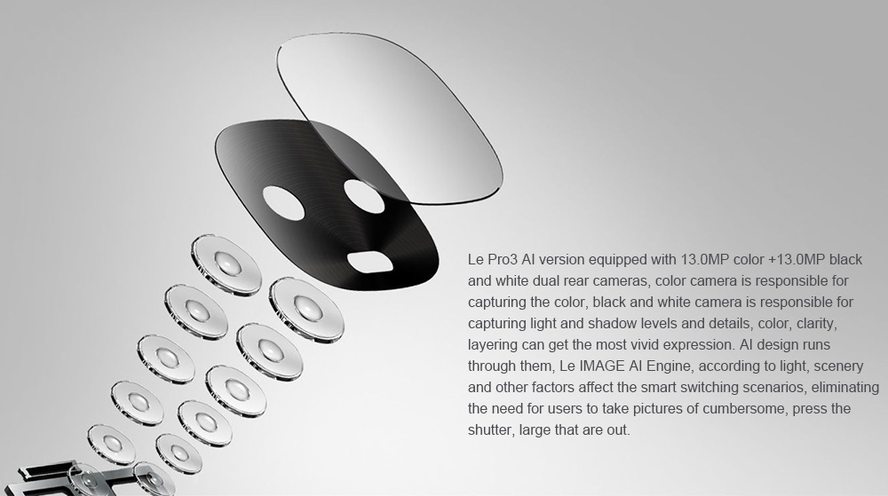 [HK Stock]LeTV LeEco Le Pro 3 AI Edition X651 13.0MP+13.0MP Dual Rear Camera 5.5 Inch 4G LTE Smartphone MT6797D Deca Core 4GB 32GB Android 6.0 Fast Charge 4000mAh - Black