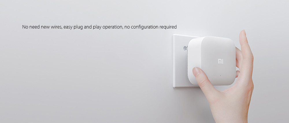 Original Xiaomi 300Mbps 2.4G WiFi Home Plug Wireless Power Line Transmission Plug And Play Ethernet Adapter US Plug - White