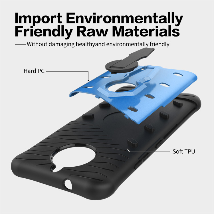 Black Moto G5S Plus Case Armour Series Protective Phone Case 360 Degree Rotating Bracket Stand Cover