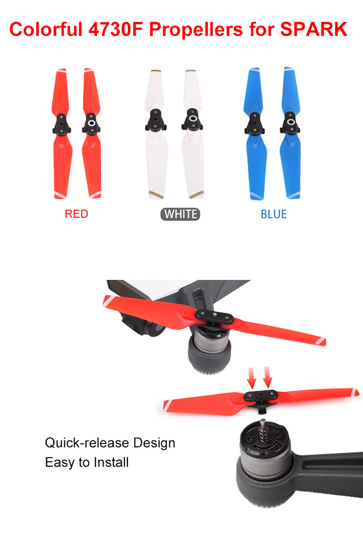 1Pair 4730F Foldable Quick Release CW CCW Propeller for DJI Spark - Red