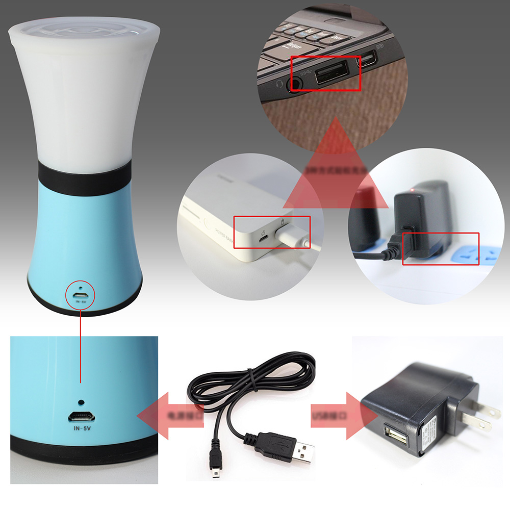 S6 LED Campsite Light Touch Sensor Night Light USB Rechargeable Portable Lamp -White