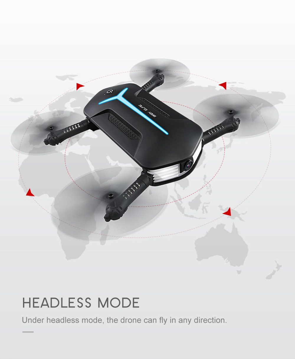 JJRC H37 Mini Baby Elfie WIFI FPV Foldable Drone with HD 720P Camera Beauty Mode Altitude Hold RC Quadcopter RTF - Black