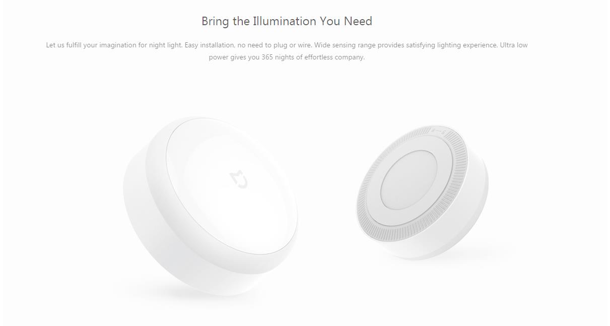 Xiaomi Mijia Smart Night Light IR Sensor Photosensitive Light -White