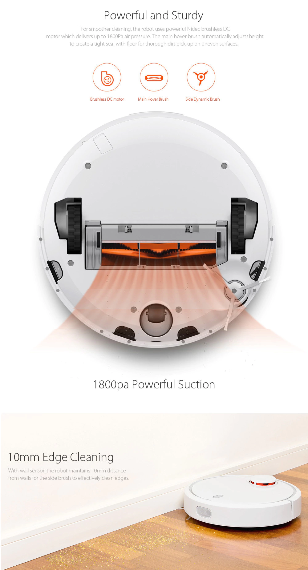 [Spain Stock]Xiaomi Mi Robot Vacuum Cleaner Robot With Laser Guidance System Powerful Suction LDS Path Planning 5200mAh Battery