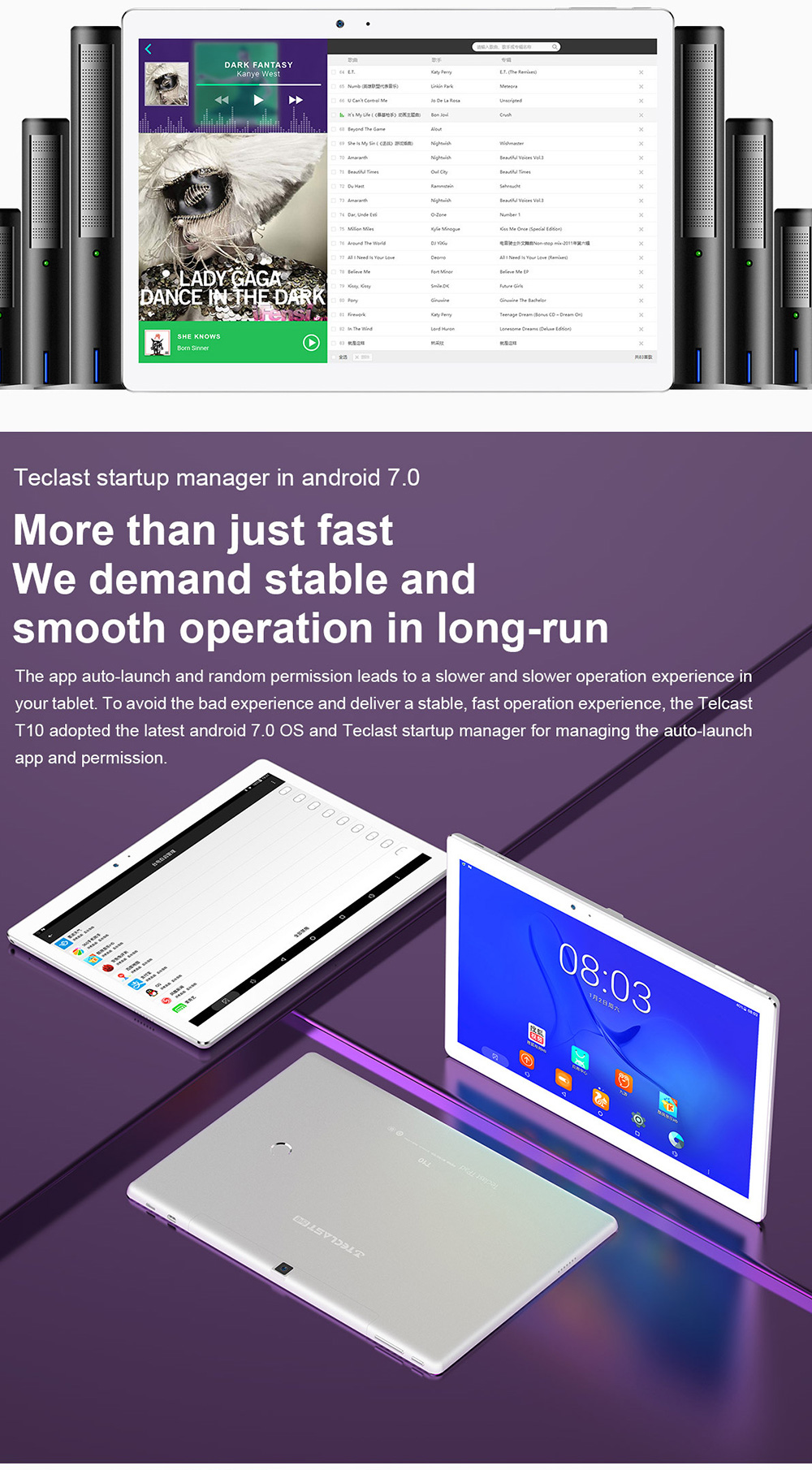 Teclast T10 10.1" Android 7.0 Tablet MediaTek MT8176 Hexa Core 2.1GHz 4GB RAM 64GB Touch ID Dual Camera Dual Band Wifi - Silver/White