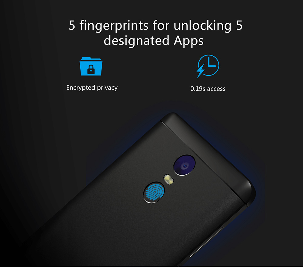 UHANS Note 4 5.5 Inch Smartphone HD Screen 3GB RAM 32GB ROM 13.0MP Cam MT6737 Quad Core Android 7.0 Touch ID 4000mAh - Gold