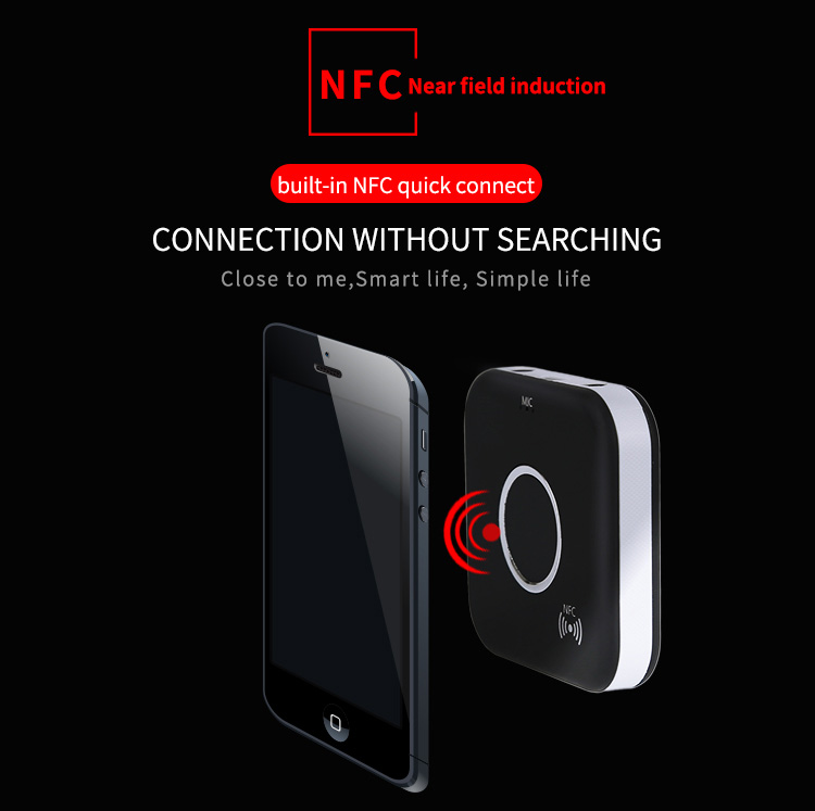 B7 Bluetooth Audio Receiver Hands-free Call NFC Noise Reduction - Black