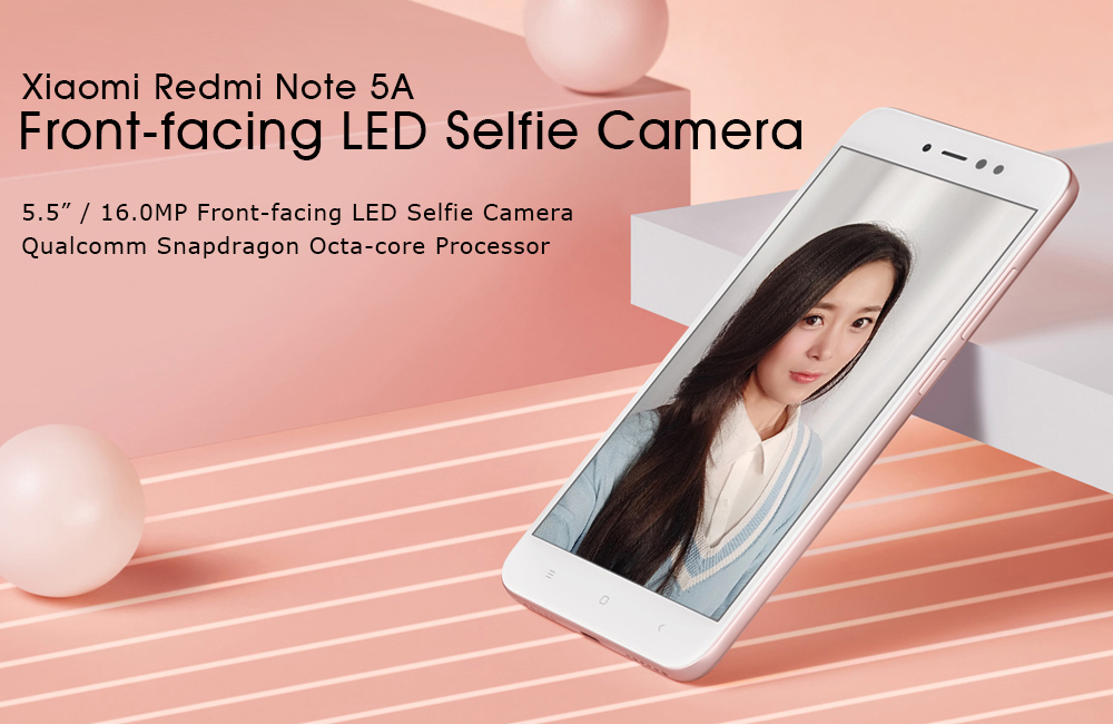 Xiaomi Redmi Note 5A 5.5 Inch  4G LTE Smartphone HD Screen 3GB 32GB 16MP+13MP Cam Snapdragon 435 Octa Core Android 7.1 IR Remote Control VoLTE Touch ID - Gray