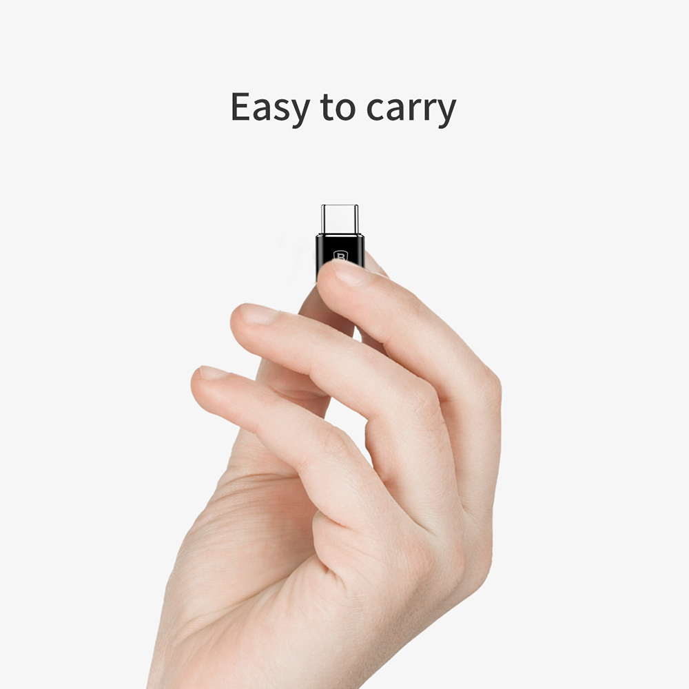 Baseus CAAOTG-01 Micro Female to Type-C Male Adapter Converter For Mobile Phone PC Tablet Notebook - Black