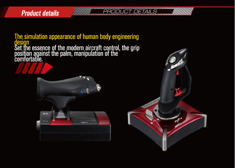 PXN-2119II Flight Game Controller Simulation Game Rocker Dual Motor Vibration - Black