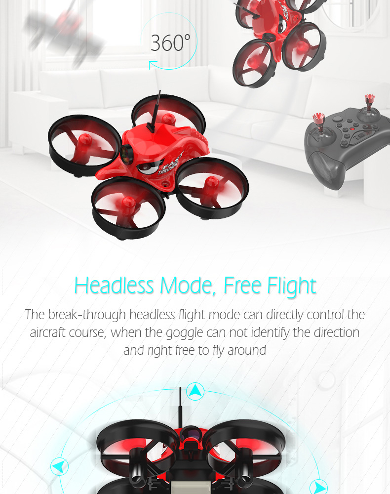 REDPAWZ R011 5.8G 40CH Micro FPV Racing Drone with 1000TVL FOV 120 Degree Wide-angle Camera 3 Inch VR-D1 Goggles - RTF