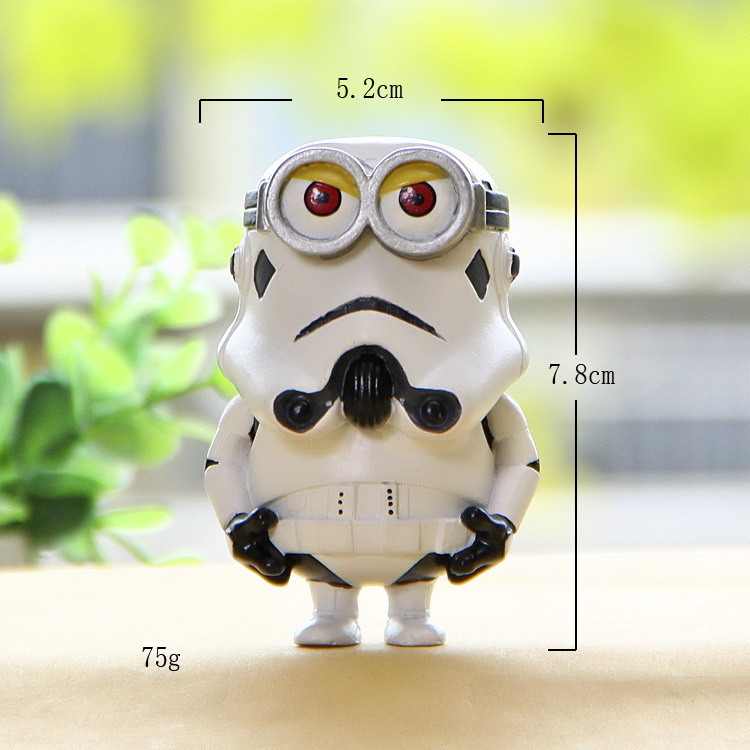 4PCS Star Wars Minions Action Figures Toys PVC Material Toys Decor