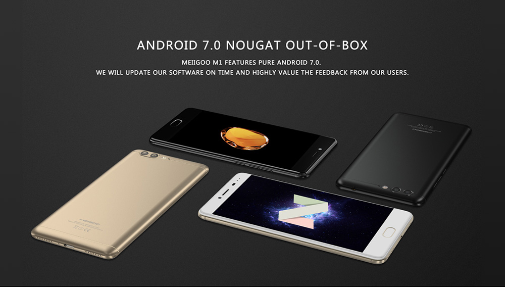 MEIIGOO M1 5.5 Inch 4G LTE Smartphone 13.0MP+8.0MP Dual Rear Cam FHD Screen 6GB RAM 64GB ROM Helio P20 MTK6757 Android 7.0 OTG Type-C 4000mAh - Gold