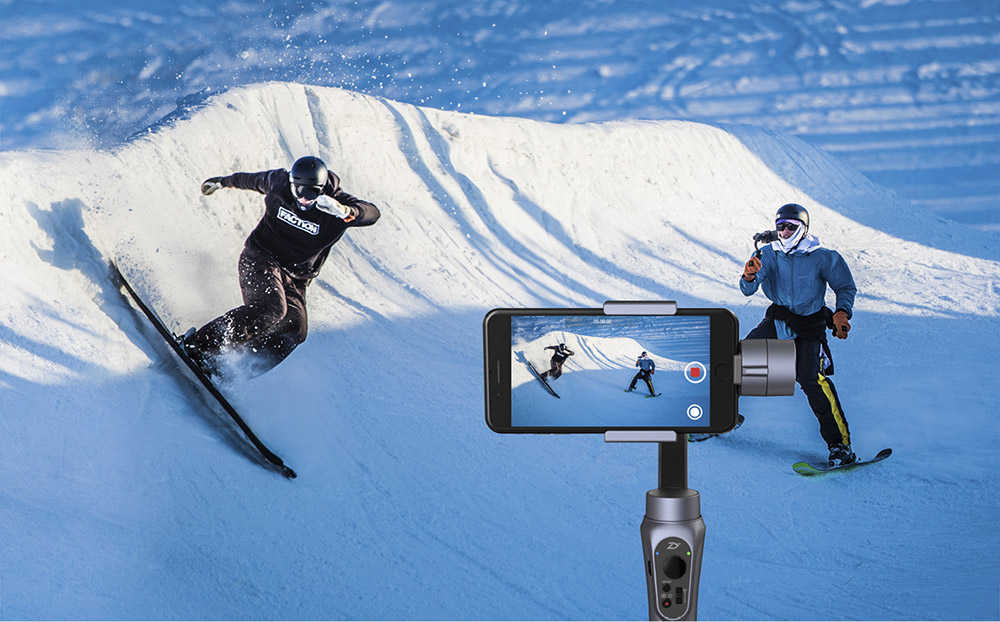 Zhiyun Smooth Q 3-Axis Handheld Brushless Gimbal for Smartphone within 6.0 Inch GoPro Hero3/4/5 - Jet Black