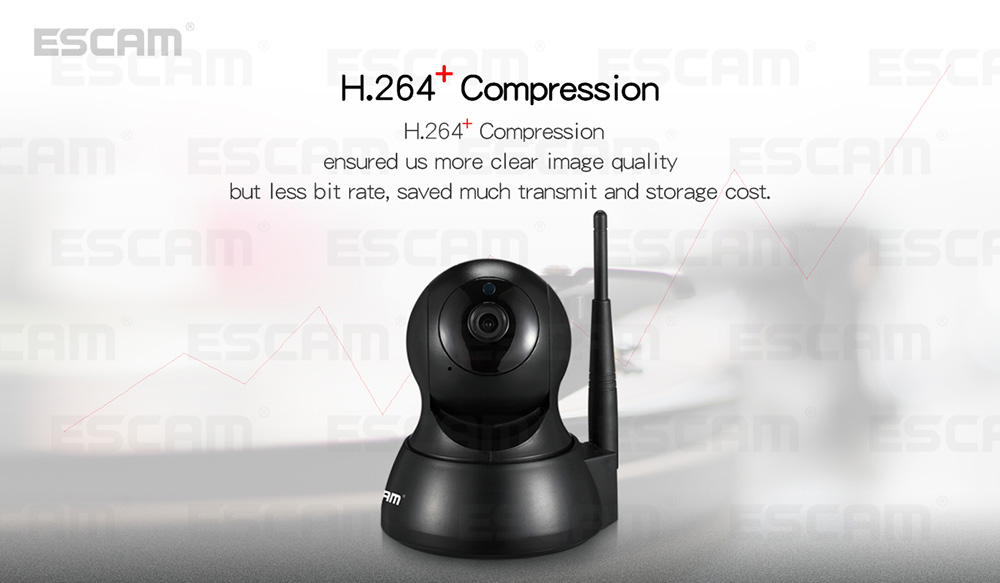 ESCAM QF007 WiFi IP Camera 1MP 720P IR Alarm Pan/Tilt ONVIF Motion Detection Night Vision Security Camera -Black