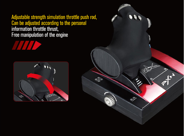 PXN-2119II Flight Game Controller Simulation Game Rocker Dual Motor Vibration - Black