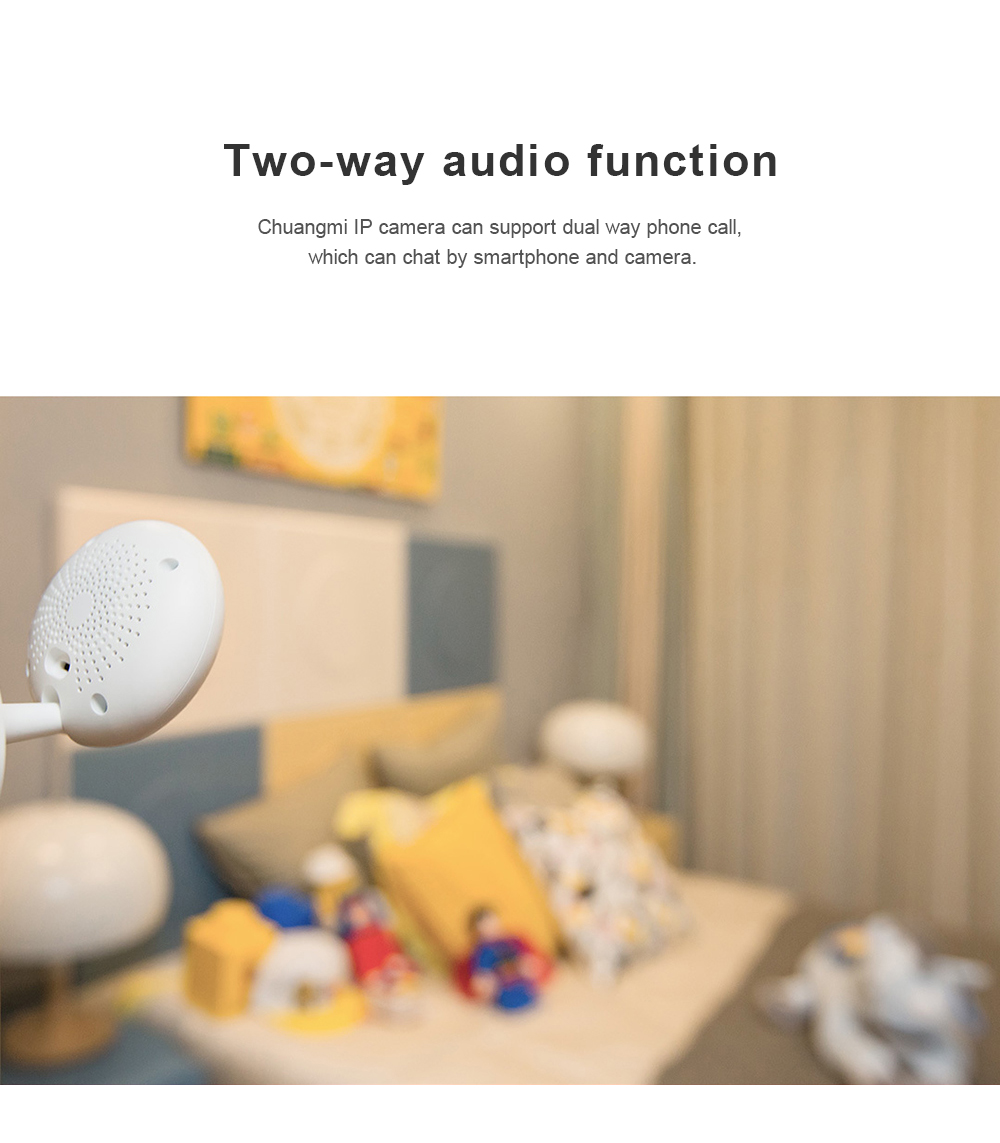 Xiaomi Chuangmi Smart 720P WiFi IP Camera 120 Degree Night Vision Two-way Audio Motion Detection -White
