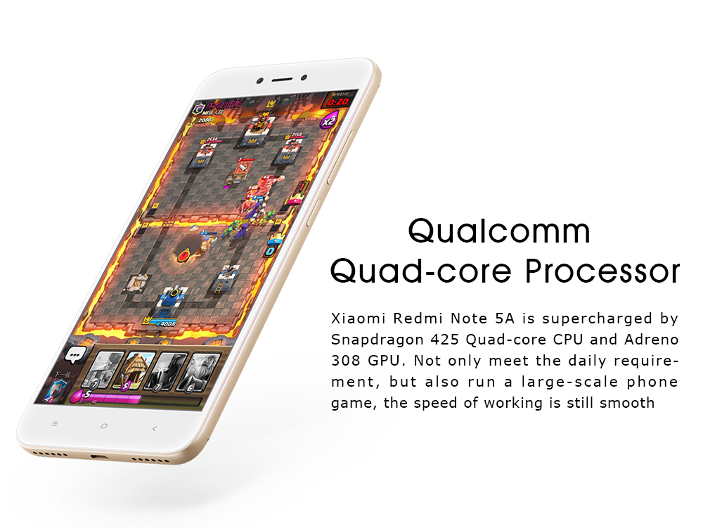 Xiaomi Redmi Note 5A 5.5 Inch 4G LTE Smartphone 2GB 16GB 13.0MP Cam Qualcomm Snapdragon 425 Quad Core Android 7.1 IR Remote Control VoLTE - Rose Gold