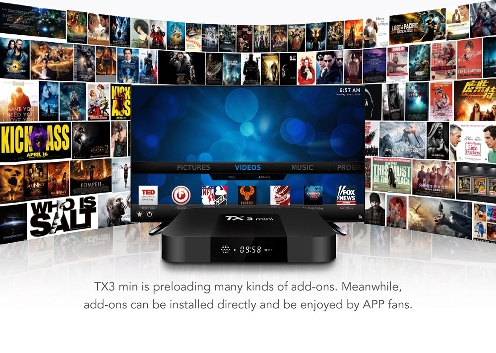 TANIX TX3 MINI Android 7.1 KODI 17.3 Amlogic S905W 4K TV BOX 1GB/16GB WIFI LAN