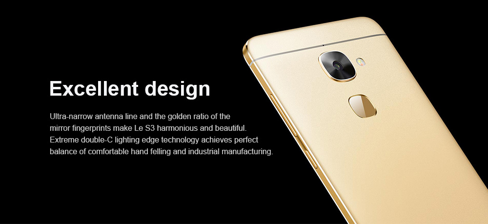 [HK Stock]LeTV LeEco Le S3 X626 5.5 Inch 4G LTE Smartphone Helio X20 Deca Core 4GB RAM 32GB ROM 21.0MP Touch ID - Gold