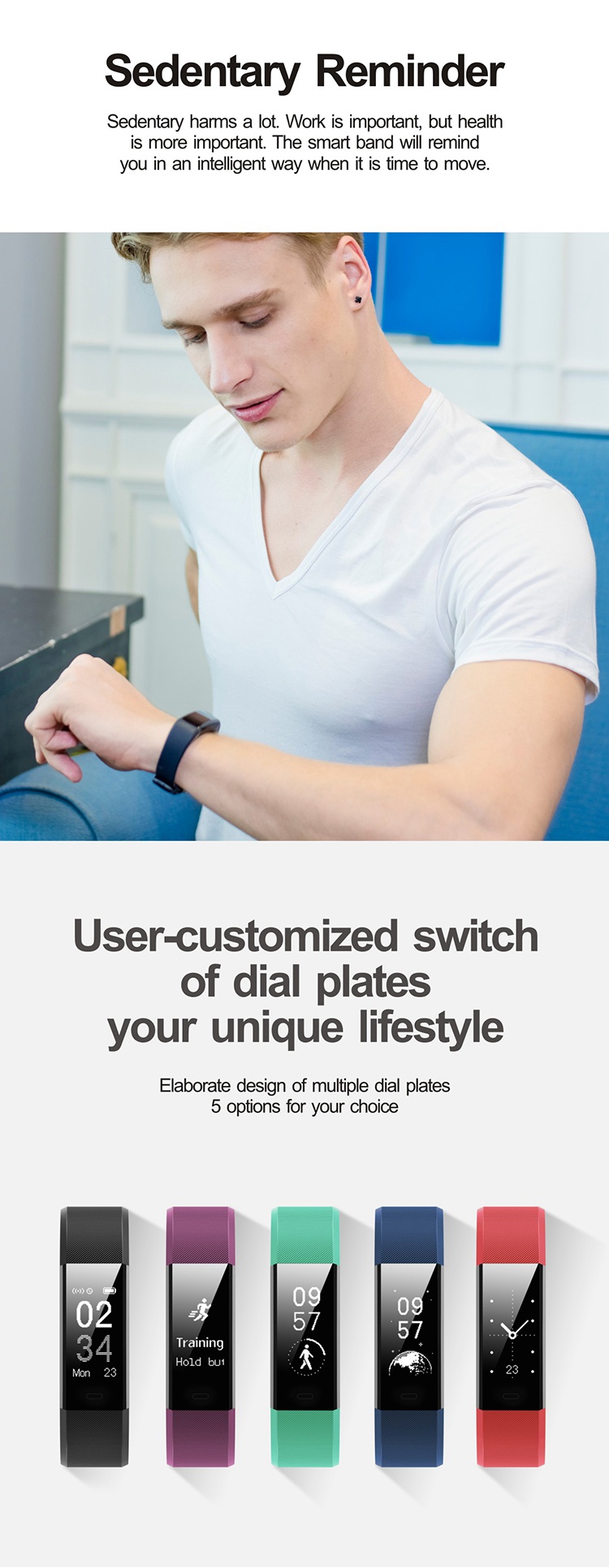 Makibes ID115 Plus Smart Bracelet Bluetooth Activity Sports Tracker Heart Rate Tracker Bracelet For Android/ios