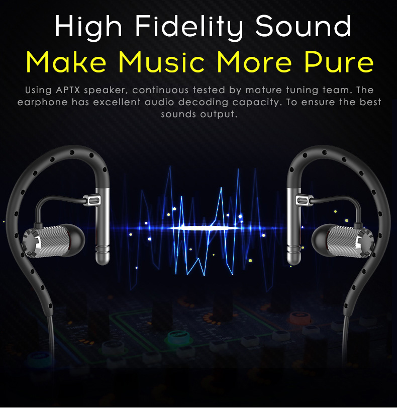 Yuer S503 Wireless Bluetooth Headphones with Mic Noise Reduction Stereo Sound APT-X Earphones - Black