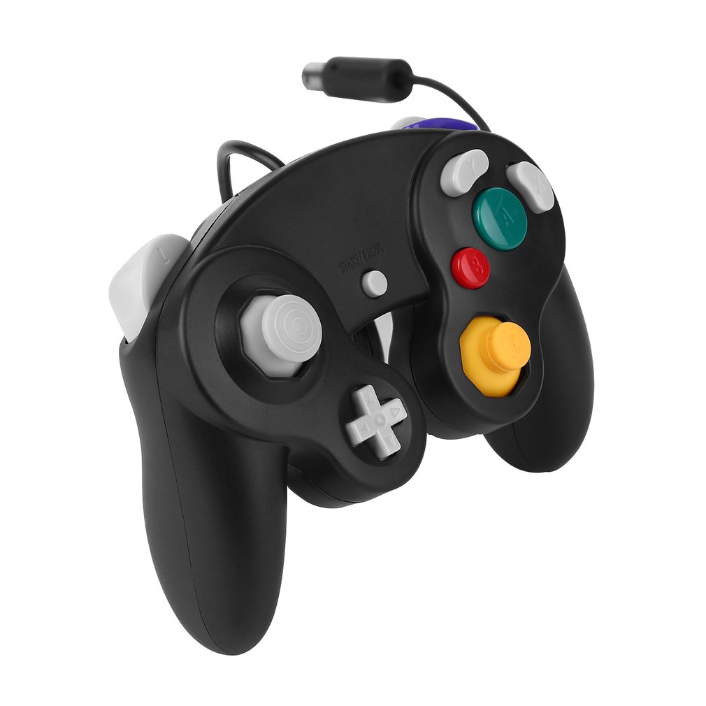 Wired Gamepad Game Controller Game Shock JoyPad Vibration for Nintendo Wii - Black