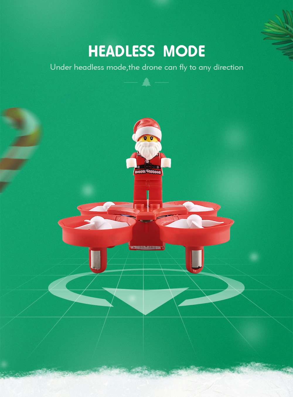 JJRC H67 Flying Santa Claus 2.4G 4CH 6-Axis Headless Mode Toy Brick RC Quadcopter RTF - Red