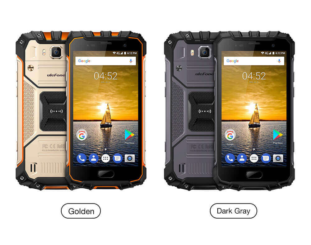 [HK Stock][Global Version]Ulefone Armor 2 5.0 Inch IP68 Waterproof Smartphone FHD Screen 6GB 64GB Helio P25 16.0MP Cam 4700mAh Fast Charge NFC - Dark Gray