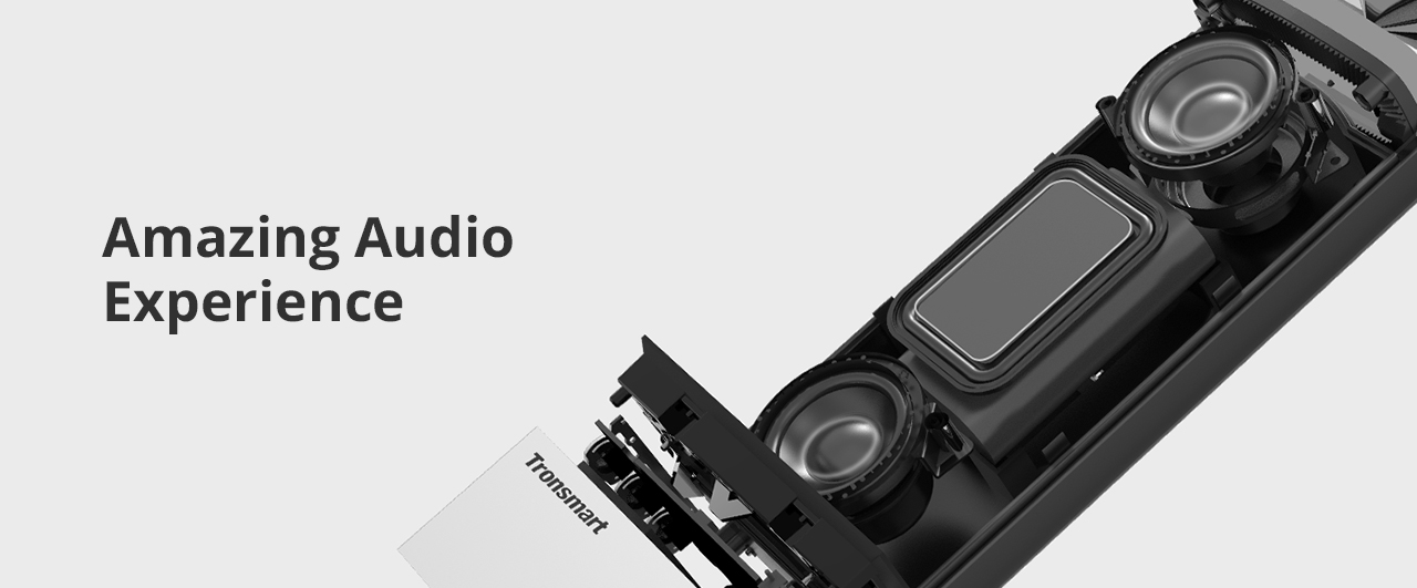 Tronsmart Beam 15W Wireless Bluetooth Speaker Solid Mesh Speaker with Deep Bass Mood Lights - Gold