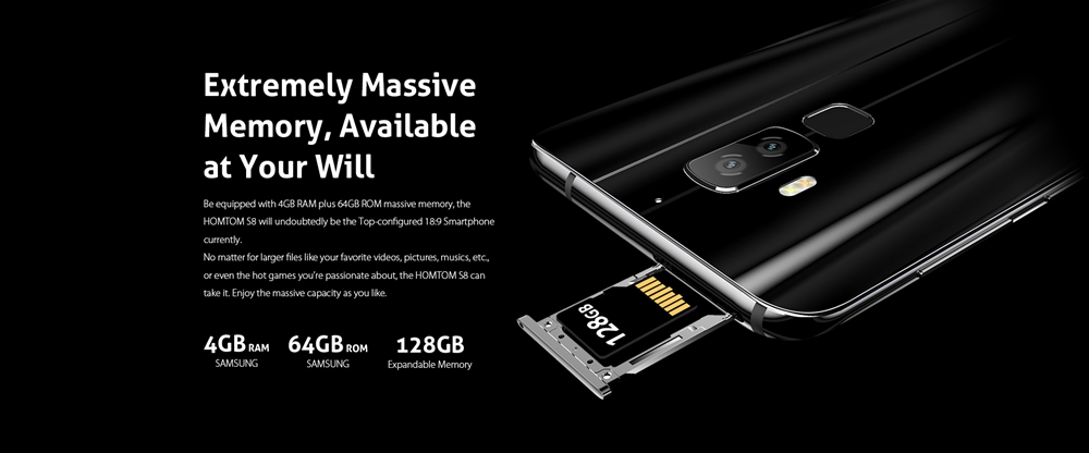 [HK Stock]HOMTOM S8 5.7 Inch Smartphone 4GB 64GB MT6750T Octa Core 13.0MP Dual Rear Cam Android 7.0 Touch ID Fast Charge OTA - Arctic Silver