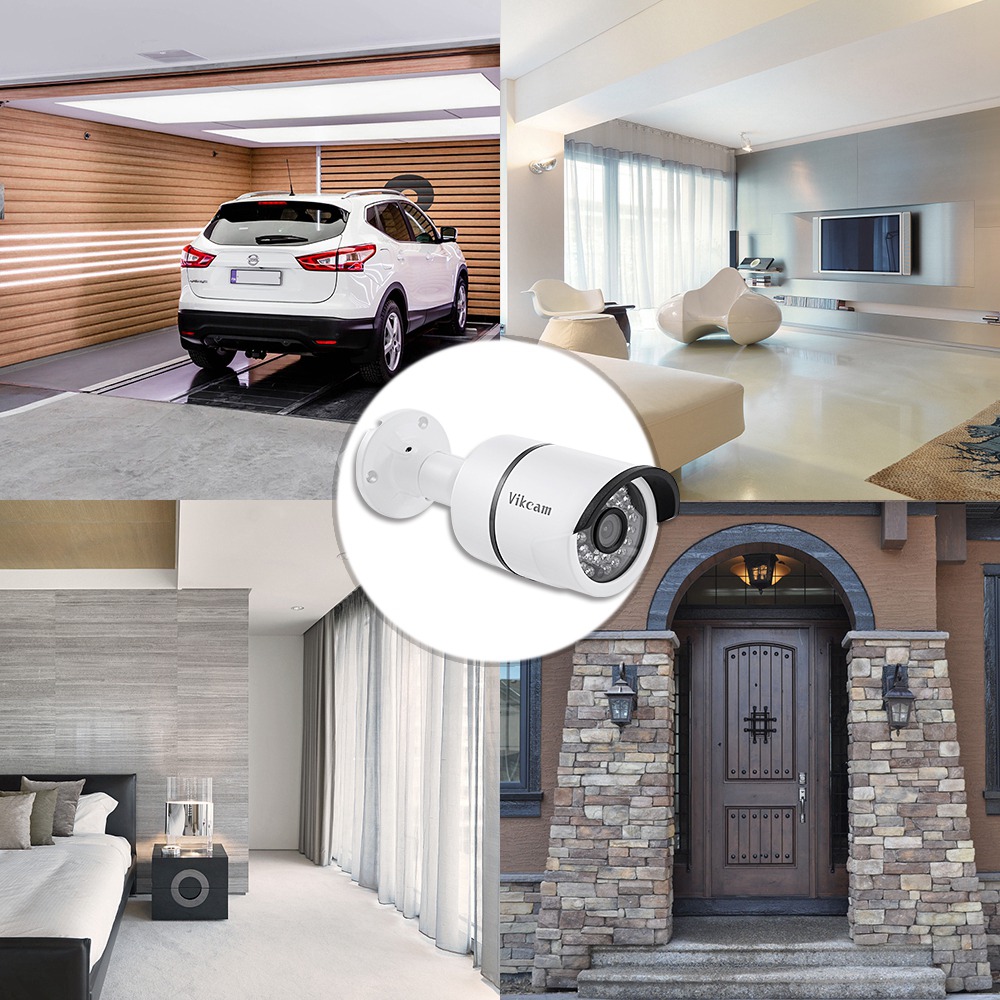 Vikcam W3 WiFi 720P IP Camera 1/4 Inch CMOS Sensor Night Vision Motion Detection IP66 Waterproof Security Outdoor Camera