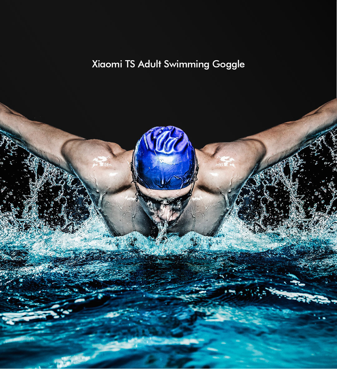Xiaomi Mijia Turok Steinhardt TS YPC001-2020 Adult Swimming Goggles Ergonomic Anti-fog Coating Lens Waterproof Swim Wider Angle Safety Goggles - Black