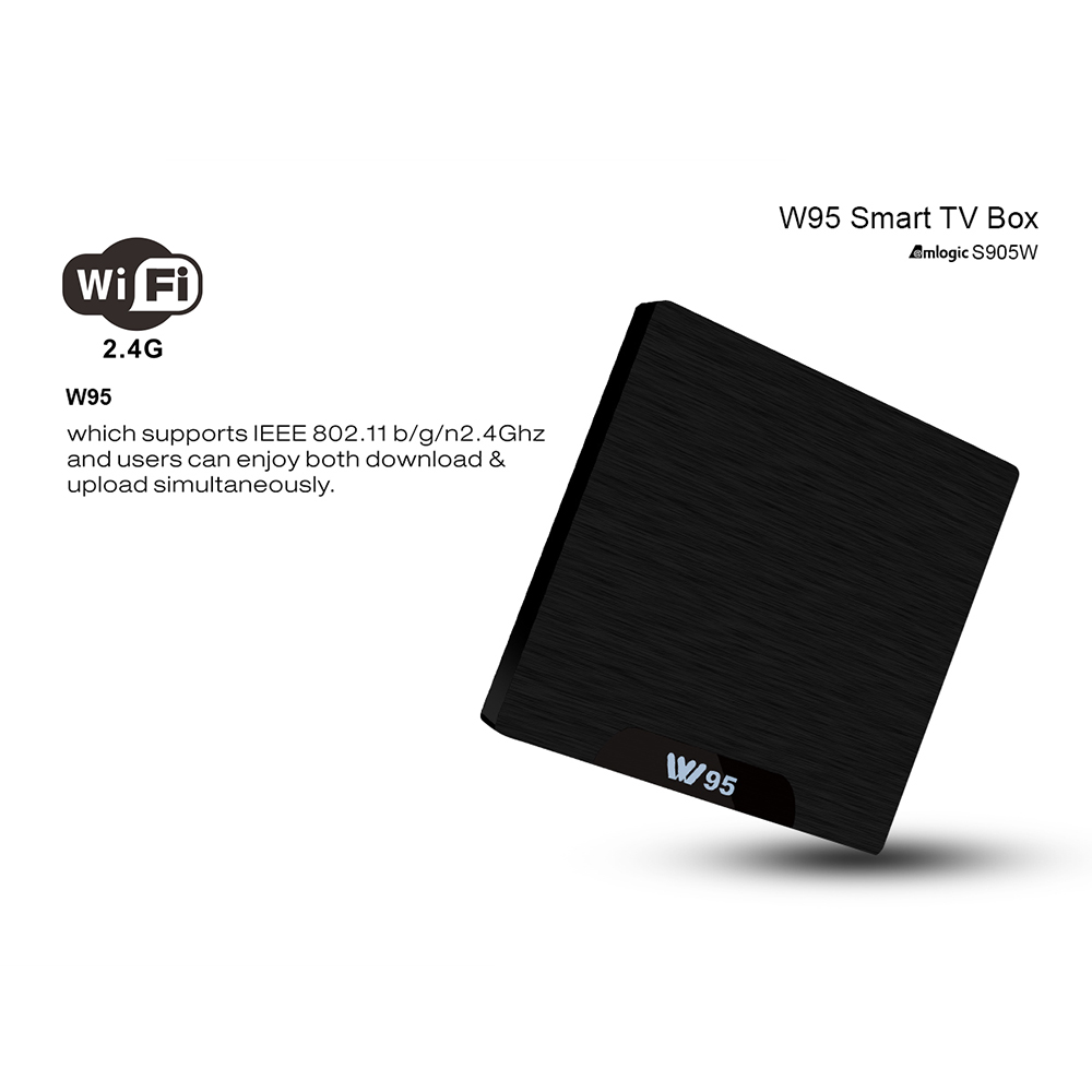 W95 Android 7.1 KODI 17.3 Amlogic S905W 1GB/8GB 4K TV BOX WIFI LAN HDMI CEC - Black