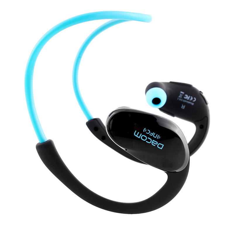 Dacom G05 Wireless Bluetooth Headphones with Mic NFC Noise Cancelling IPX4 Watr-resistant - Black + Blue