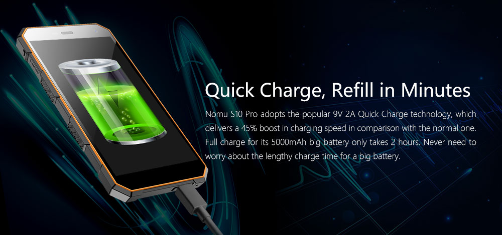 [HK Stock]NOMU S10 Pro 5.0 Inch IP68+ Waterproof 4G LTE Smartphone 3GB 32GB MTK6737T Quad Core 8.0MP Cam Android 7.0 5000mAh - Orange
