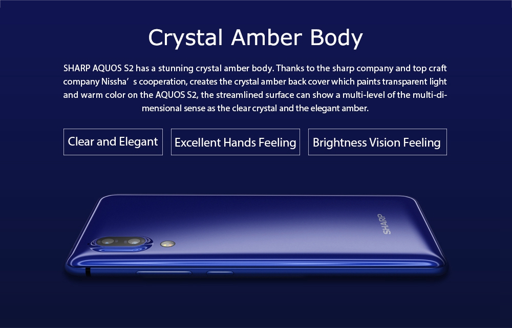 [HK Stock]SHARP AQUOS S2 5.5 Inch 4G LTE Smartphone 12.0MP+8.0MP Dual Rear Cam Snapdragon SDM630 Octa Core 4GB 64GB Android 7.1 NFC VoLTE Fast Charge Type-C - Blue