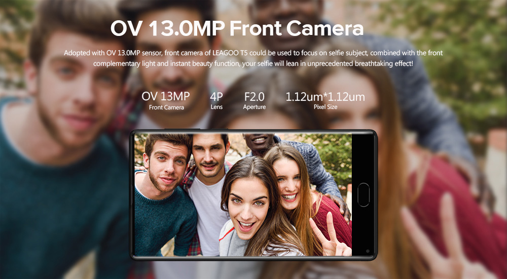 [HK Stock]Leagoo KIICAA MIX 5.5 Inch FHD Smartphone 3GB 32GB MT6750T Octa Core Dual Rear camera Android 7.0 Touch ID Type -C - Black