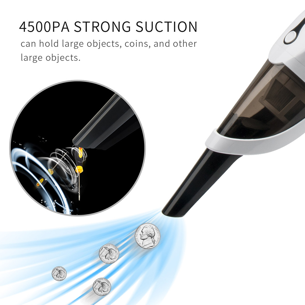 Mini Hand-held Dust Collector Protable Dust Duster Vaccuum Home Aspirator -White