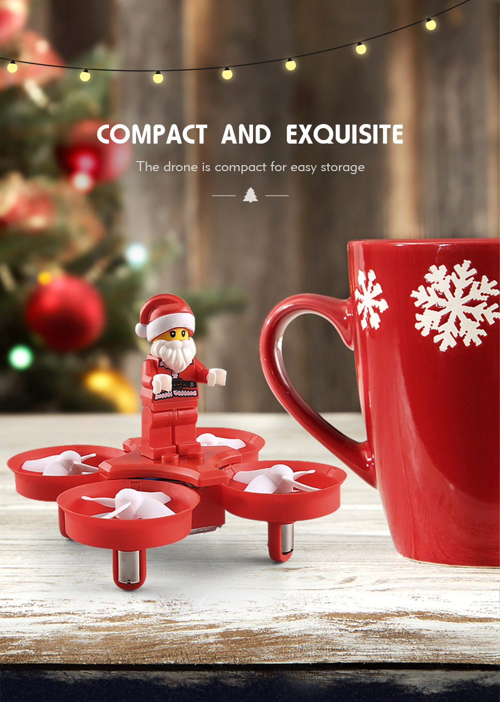 JJRC H67 Flying Santa Claus 2.4G 4CH 6-Axis Headless Mode Toy Brick RC Quadcopter RTF - Red