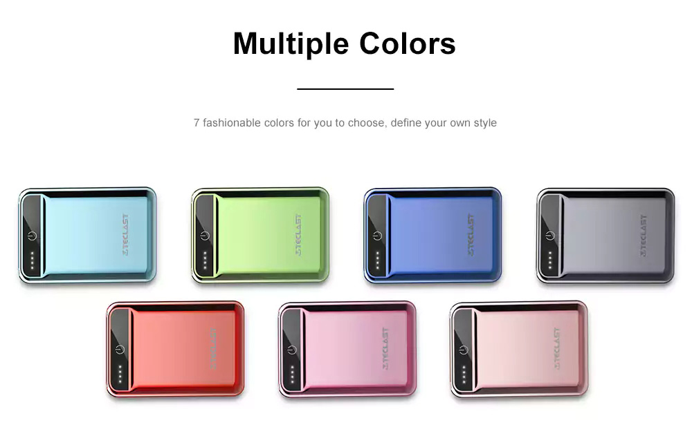 Teclast A10 10000mAh Power Bank Dual USB Ports 2.1A Quick Charge LED Indicator - Gray