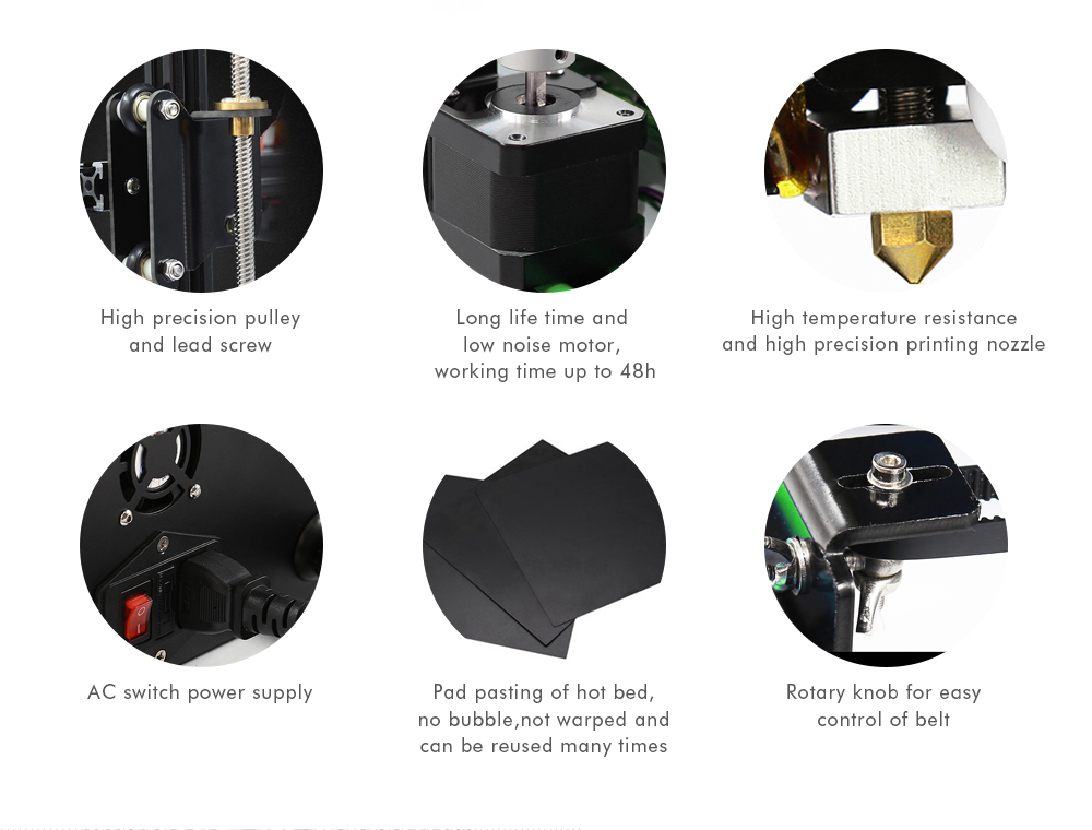 Anet E10 3D Printer DIY Kit Aluminum Frame Multi-language - Black