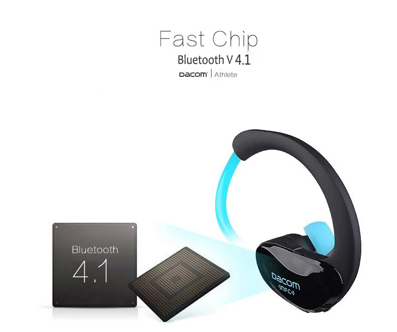 Dacom G05 Wireless Bluetooth Headphones with Mic NFC Noise Cancelling IPX4 Watr-resistant - Black + Blue