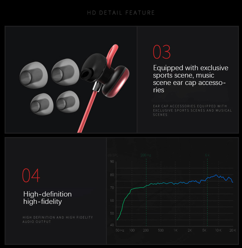 X9 Wireless Bluetooth Headphones with Mic IPX4 Magnetic Hi-Fi Stereo Sound Quality - Red