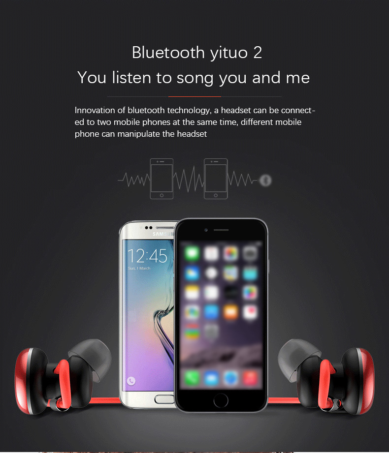 X9 Wireless Bluetooth Headphones with Mic IPX4 Magnetic Hi-Fi Stereo Sound Quality - Red