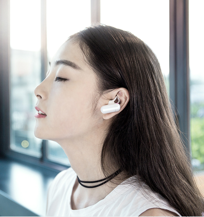 QCY Q12 Wireless Bluetooth Mini Headphone with Mic Noise Cancelling - Black